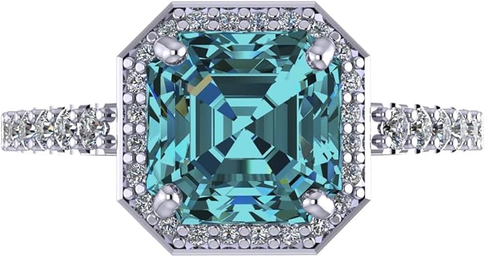 NANA Jewels Sterling Silver Engagement Rings for Women - Choose Simulated Morganite, Citrine, Aquamarine & More