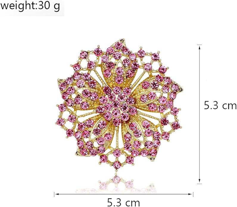Rhinestone Bauhinia Flower Brooch Pin - Elegant Clothing Accessory for Women - Big Crystal Flower Brooch for Christmas, Halloween, Birthday, Party, Wedding Costume Jewelry