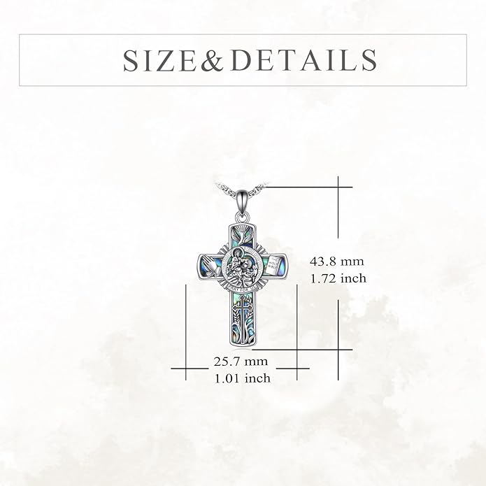 YFN Patron Saint Necklace Sterling Silver Amulet Medal Pendant Religious Protector Jewelry Gifts for Women Men