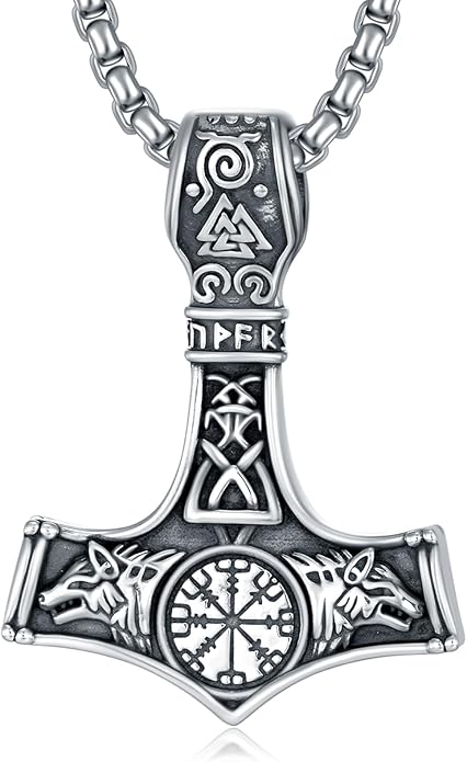 KoyeKei Viking Necklace for Men 925 Sterling Silver Viking Norse Pagan Jewelry Gifts for Women