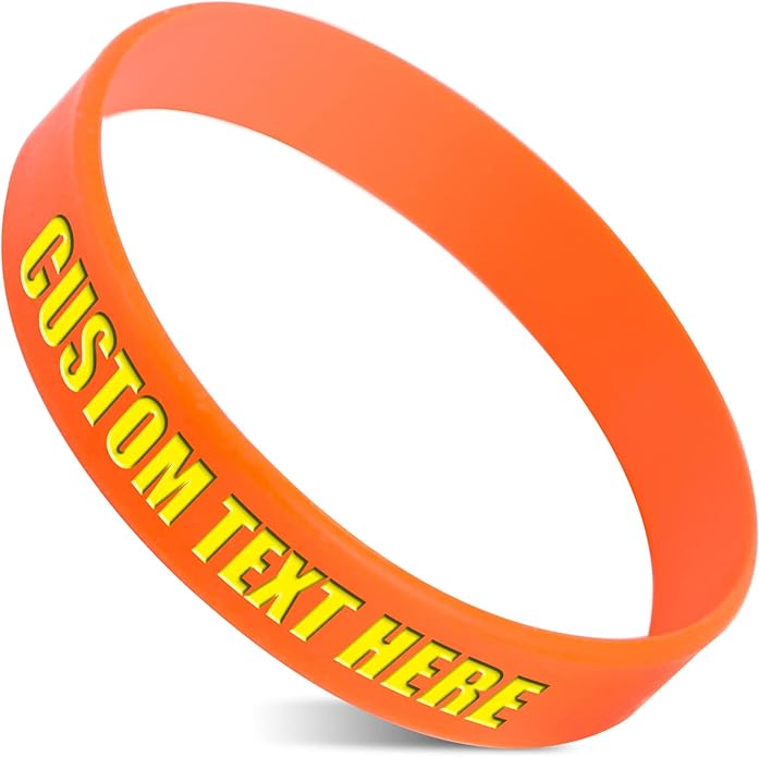 50 Custom Rubber Bracelets Personalized Silicone Wristbands Customized Bulk for Events, Support, Wedding, Awareness, Motivation Customizable