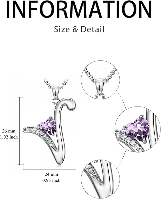 Christmas Gifts for Women Alphabet A to Z Initial Birthstone Pendant Necklaces for Women - 18k White Gold Plated Personalized Name Jewelry Valentine Mothers Day Birthday Gifts for Women Her Girlfriend