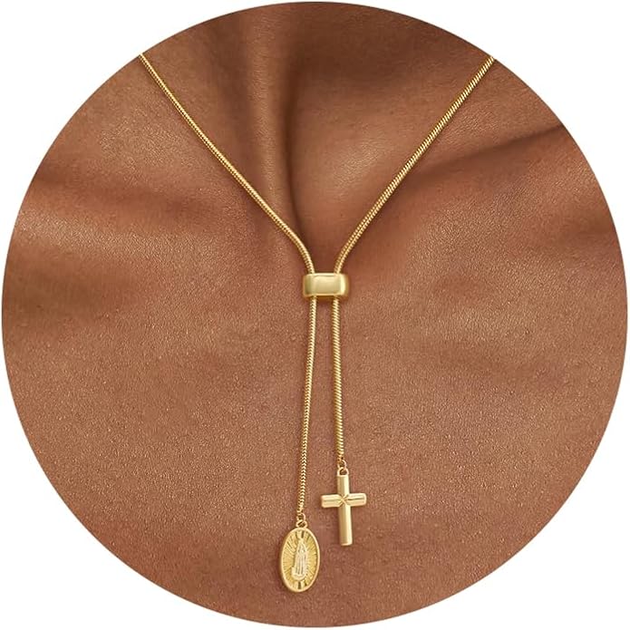 CHESKY Lariat Gold Necklace for Women Trendy, Dainty Long Necklace 14k Gold Plated/Silver Y-Shaped Pendant Necklace Layered Cz Beaded Chain Drop Necklaces Simple Gold Jewelry For Women Gift