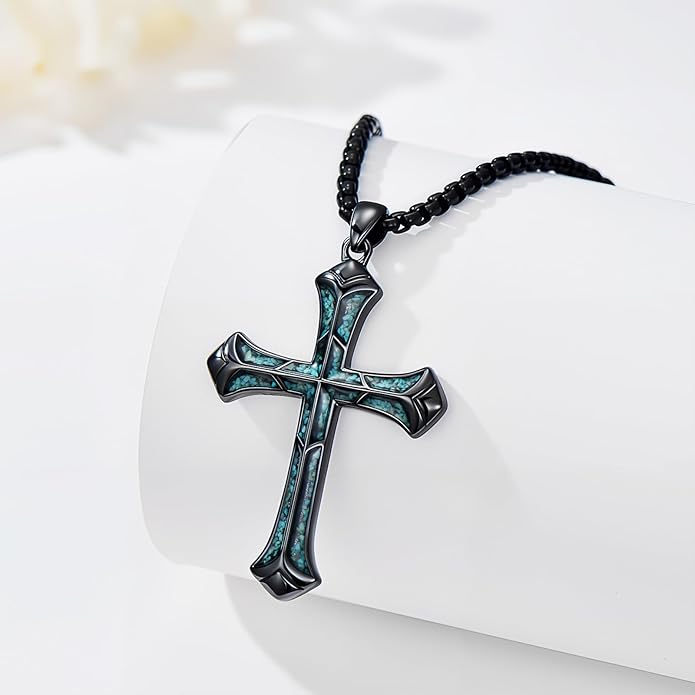 Cross Necklace for Men 925 Sterling Silver Celtic Cross Pendant Christian Jewelry Religious Christmas Gifts for Women