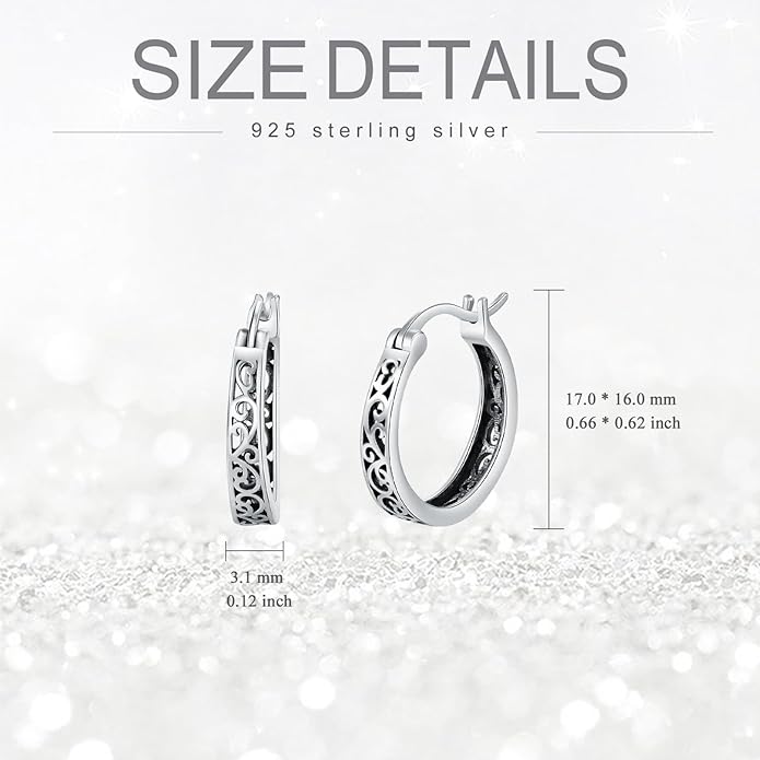 Sterling Silver Hoop Earrings Small Hoop Sun/Leaf/Triangle Huggie Earrings for Women Hypoallergenic