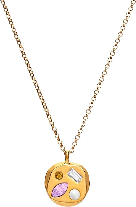 Birthdate 14k Gold Necklace for Women - 16-20in Adjustable 14 Karat Gold Chain with Lobster Clasp - Cadenas de Oro 14k Puro Para Mujer, Ladies Jewelry Birthstone