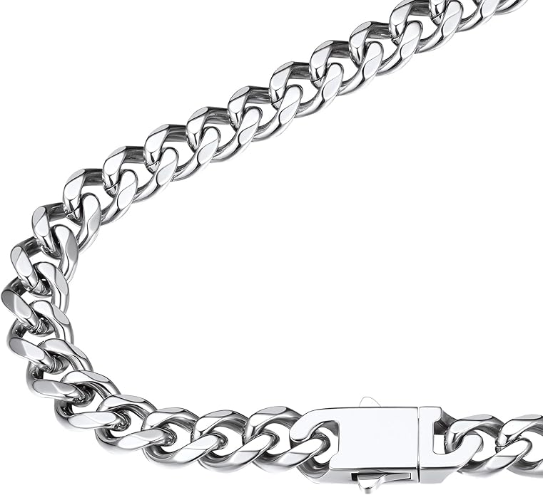 FindChic Cuban Link Chain for Men, 6/9/12mm Necklace Chain, Black/Gold Plated/Stainless Steel Necklace, Hypoallergenic & Tarnish-Proof Men's Jewelry Hip Hop Accessories, 18-30" Length Options