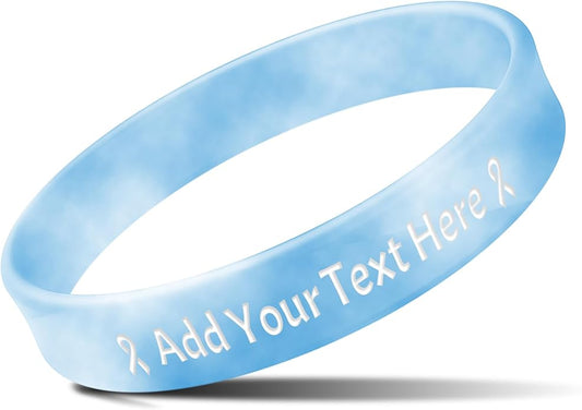 Custom Rubber Bracelets with Text Logo Clipart Customizable Bracelet Personalized 1/2 Inch Silicone Wristbands for Awareness, Events, Support, Promotions