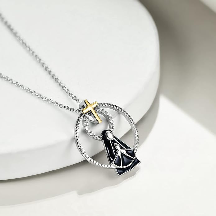 YFN Patron Saint Necklace Sterling Silver Amulet Medal Pendant Religious Protector Jewelry Gifts for Women Men