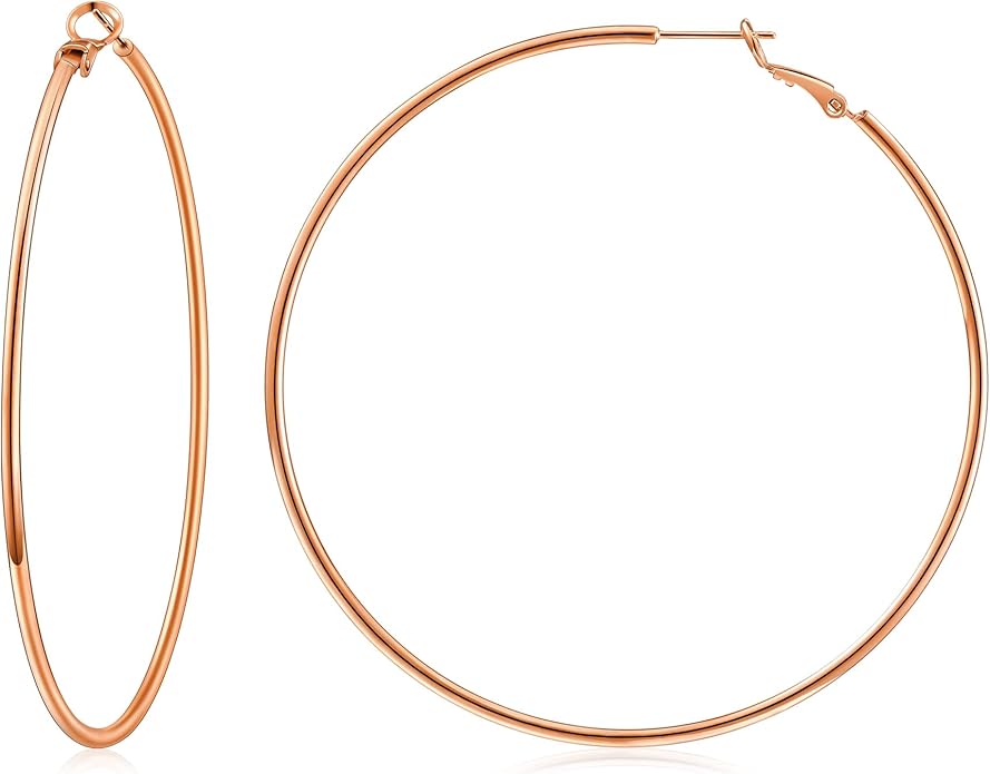 Gacimy Gold Hoop Earrings for Women 14K Gold Plated, 925 Sterling Silver Post Hypoallergenic Earrings Hoops for Women