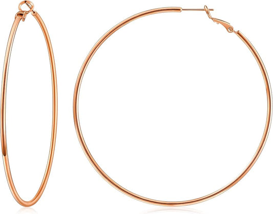 Gacimy Gold Hoop Earrings for Women 14K Gold Plated, 925 Sterling Silver Post Hypoallergenic Earrings Hoops for Women