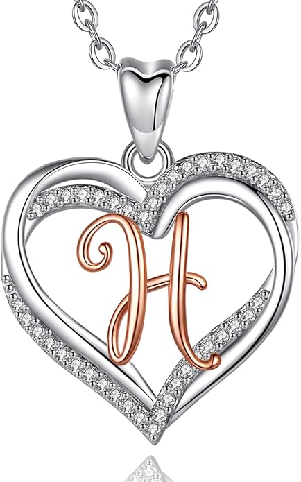 INFUSEU Unique Initial Necklaces for Women Girls Small Heart Letter Jewelry, Meaningful Personalized Gifts