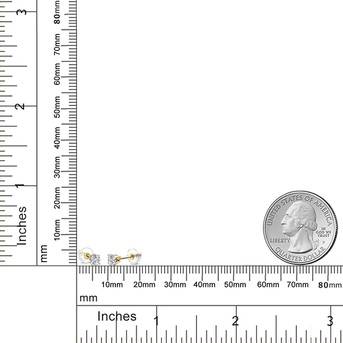 Gem Stone King 0.20 to 6 Cttw 14K Gold Lab Grown Diamond Stud Earrings | Gold Earrings For Women Men | E-F Color | VS1-VS2 Clarity