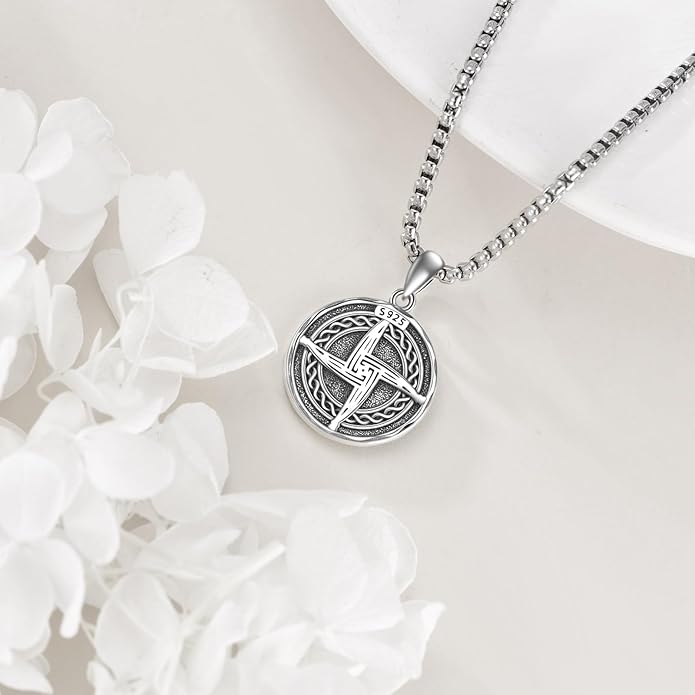 YFN Patron Saint Necklace Sterling Silver Amulet Medal Pendant Religious Protector Jewelry Gifts for Women Men