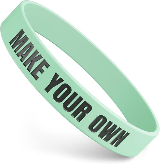 Custom Wristbands For Events, Fundraisers & Promotions | Add Text, Icons, & Logos | Bulk Rubber Bracelets | Classic 1/2” | 100% Silicone