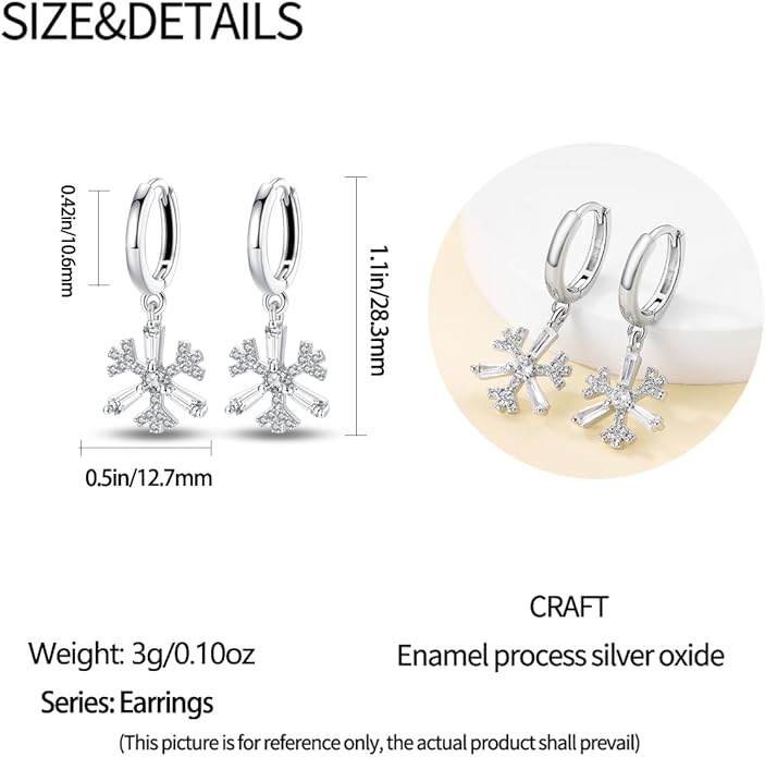 925 Sterling Silver Women Earrings, Sparkling Star and Moon Earrings, Various Hypoallergenic Earrings, Best Gift for Women