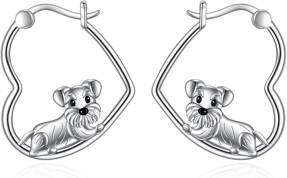 YFN Animal Earrings Sterling Silver Animal Heart Hoop Dangle Earrings Cute Jewelry Gifts for Women