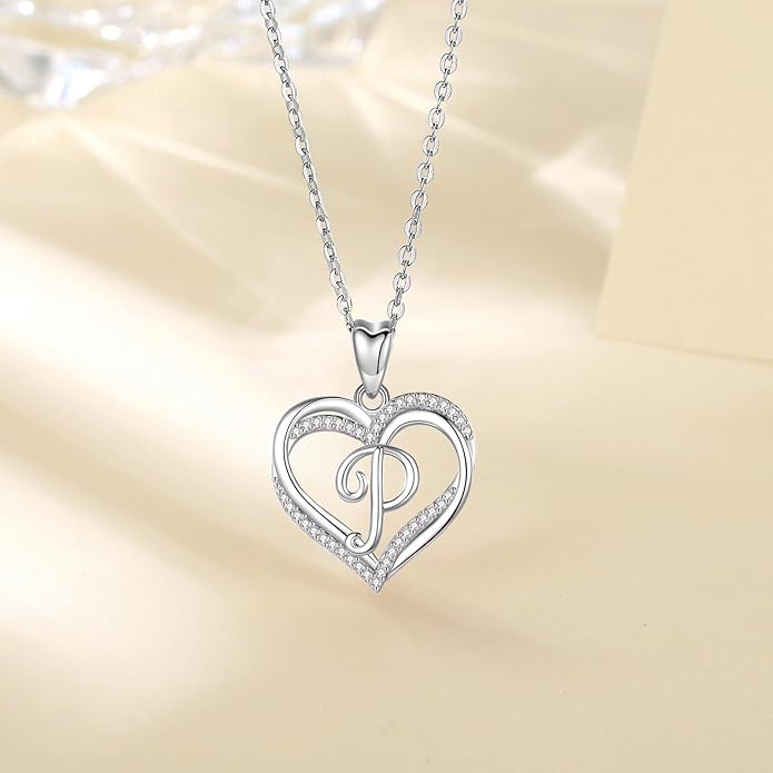 INFUSEU Unique Initial Necklaces for Women Girls Small Heart Letter Jewelry, Meaningful Personalized Gifts