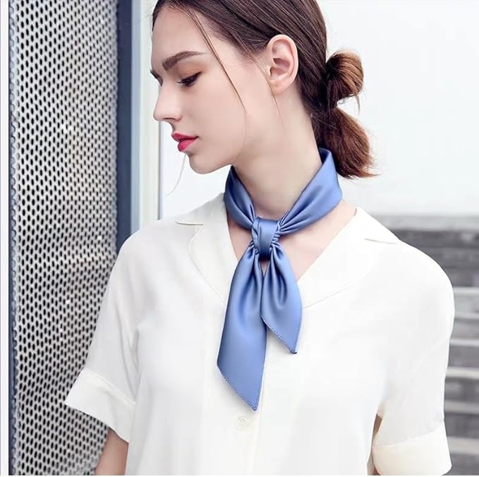 ANDANTINO 100% Mulberry Silk Square Scarf for Hair-25.6" X25.6'' Women Men Natural Silk Neckerchief Digital Printed Headscarf