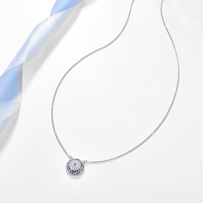 AENEAS Evil Eye Necklace for Women 925 Sterling Silver Necklace Ojo Turco Trendy Jewelry Gifts for Women Wife