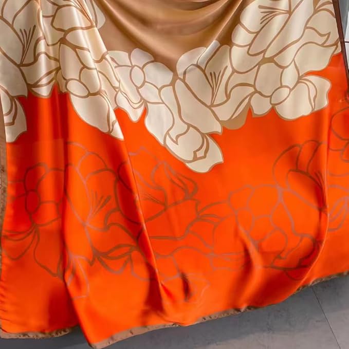 Clysoru Silk Scarf For Women Hair Scarves Lightweight Satin Elegant Shawl Wraps Bufanda Mujer Fashion Accessories 70.8"X35.4"