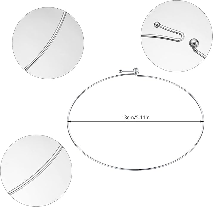 HooAMI Stainless Steel Silver Choker Necklace for Women
