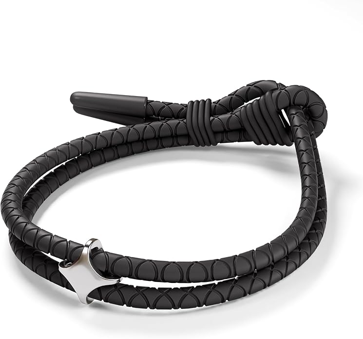 Rowdy Parrot The Driftwood FlexTech Adjustable Silicone Rope Bracelet: Waterproof, Sweatproof, Sunproof, Minimalist Surf, Golf Jewelry for Men - One Size Fits All