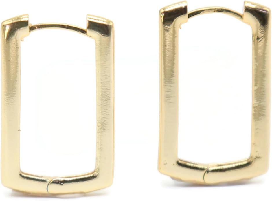 Minimalist Gold Rectangle Hoop Earrings for Women – Modern Geometric Design, Lightweight & Stylish Everyday Jewelry.KT0056
