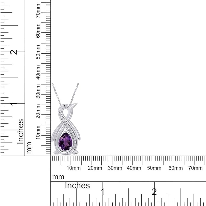 Infinity Penguin Pendant Necklace for Women, 14K Gold Over Sterling Silver with Pear & Round Cut Simulated Birthstone & White Diamond Accents, Dainty Animal Jewelry Gift with 18" Chain