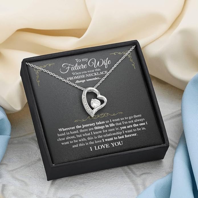 To My Future Wife Necklace - Promise Necklace For Her, Fiance Gifts For Her, Birthday Gifts For Future Wife With Message Card, To My Soulmate Necklace For Women Women Romantic Jewelry With Message Card, Gift Box