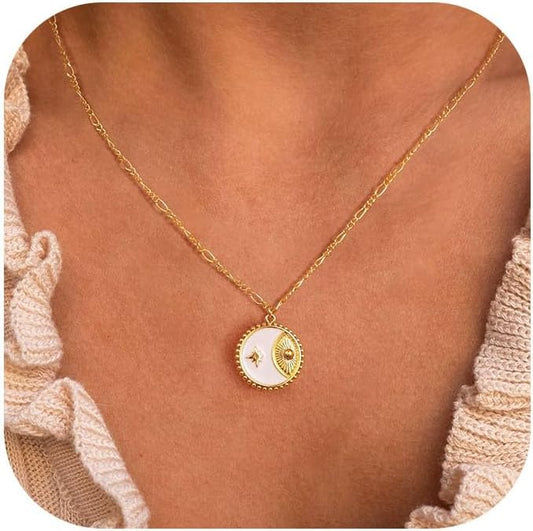 Lariat Necklaces for Women - Dainty Long Necklace Trendy 14K Gold Plated Hypoallergenic Layered Long Y-Shape Sunburst CZ T-Bar Pendant Drop Chain Necklace Set for Women Non Tarinsh Jewelry Gift