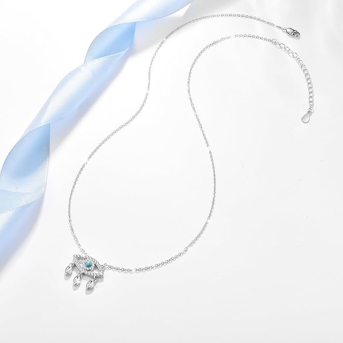 AENEAS Evil Eye Necklace for Women 925 Sterling Silver Necklace Ojo Turco Trendy Jewelry Gifts for Women Wife