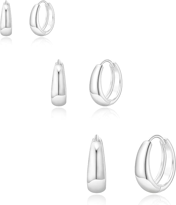 Hoop Earrings for Women 14K Gold Plated/Silver Hoops Simple Knot Huggie Small Hoop Earrings Set Trendy Hoops Everyday Wear Earrings for Women Jewelry