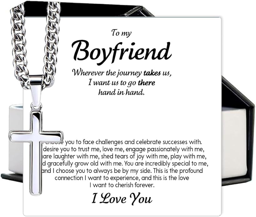VIRAGIL To My Man Necklace Chain for Men, Silver Stainless Steel Chain Jewelry, Romantic Gift from Partner for Birthday Valentine or Everyday Wear with Meaning