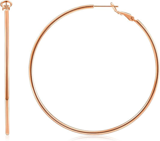 Gacimy Gold Hoop Earrings for Women 14K Gold Plated, 925 Sterling Silver Post Hypoallergenic Earrings Hoops for Women