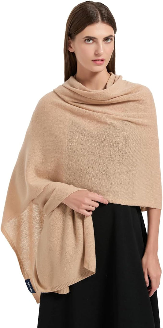 Erdenech Luxury Cashmere Wool Blend Wrap for Women, All-Season Travel Wrap Shawl, Extra Large Blanket Shawl Scarf Pashmina