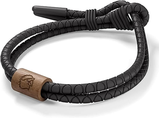 Rowdy Parrot The Driftwood FlexTech Adjustable Silicone Rope Bracelet: Waterproof, Sweatproof, Sunproof, Minimalist Surf, Golf Jewelry for Men - One Size Fits All