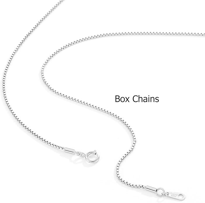Gacimy 925 Sterling Silver Box Chain Necklace for Women, 0.8MM 1.0MM 1.2MM 1.5MM 1.7MM 2.0MM Width