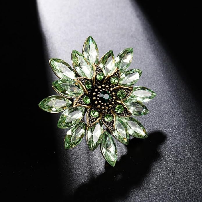 Rhinestone Flower Brooch Pin for Women Red Black Purple Flower Broochs Pin Hat Christmas Brooch Jewelry