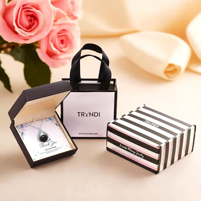 TRYNDI Real Tahitian Black Pearl Necklace Gifts for Women - Larger 11-12mm Luxury Pearl Womens Jewelry, Romantic Valentines Gift for Wife from Husband- Wedding Anniversary, Birthday, Mothers Day, Valentine Necklace for Girlfriend, Fiance & Soulmate