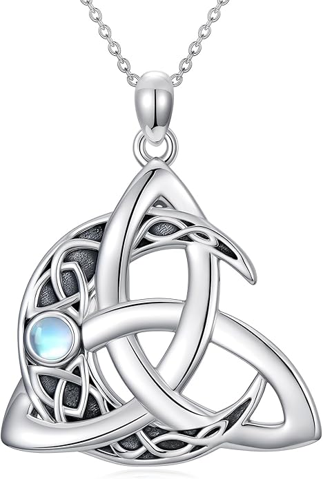 WINNICACA Christmas Gifts for Women Witches Knot Celtic Knot Necklace Sterling Silver Celtic Jewelry Protection Necklaces Irish Jewelry Birthday Gifts for Women Mom Wife Her