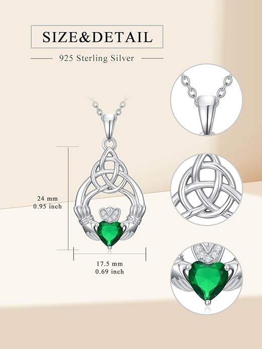 WINNICACA Christmas Gifts for Women Witches Knot Celtic Knot Necklace Sterling Silver Celtic Jewelry Protection Necklaces Irish Jewelry Birthday Gifts for Women Mom Wife Her