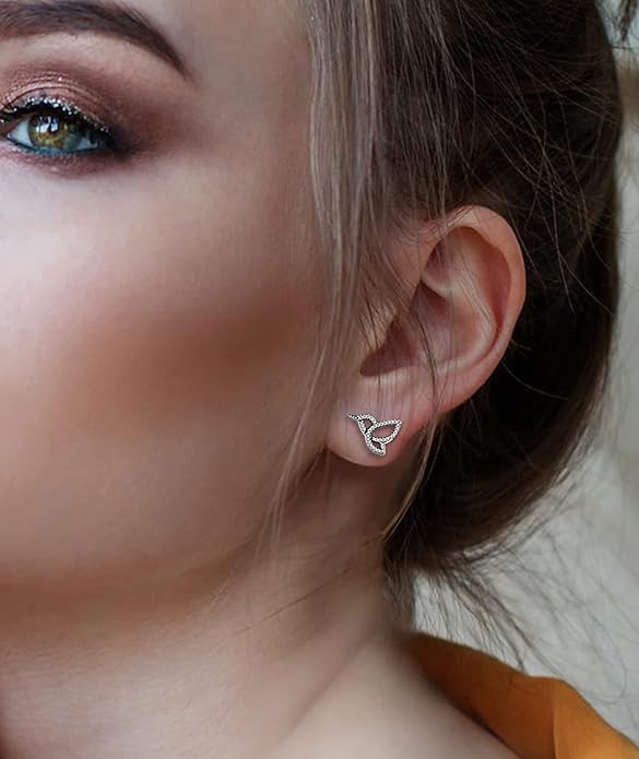 INFUSEU Sterling Silver Cute Stud Earrings Cat Frog Mushroom Bunny, Small Gifts for Women Teen Girls Animal Lovers