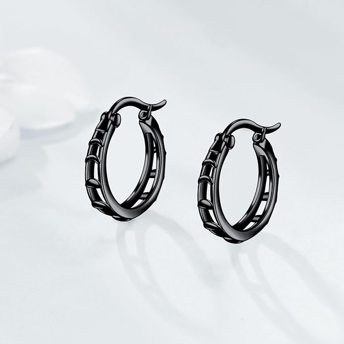 Sterling Silver Hoop Earrings Small Hoop Sun/Leaf/Triangle Huggie Earrings for Women Hypoallergenic