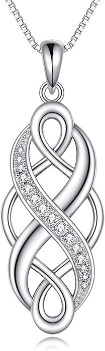 YFN Irish Celtic Knot Created Opal Pendant Necklace Sterling Silver Black Necklaces for Women Men 18"