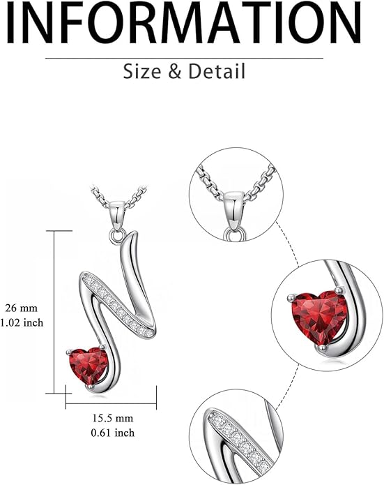 Christmas Gifts for Women Alphabet A to Z Initial Birthstone Pendant Necklaces for Women - 18k White Gold Plated Personalized Name Jewelry Valentine Mothers Day Birthday Gifts for Women Her Girlfriend