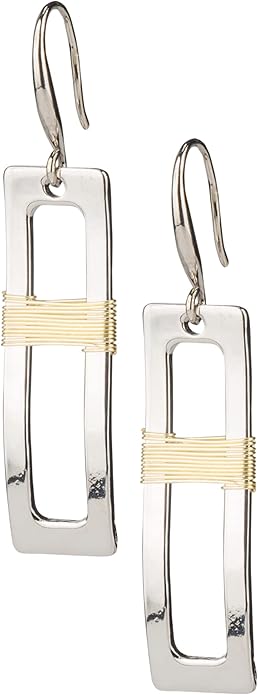 SPUNKYsoul Handmade Classy Gold and Silver Wire Wrapped Earrings for Women