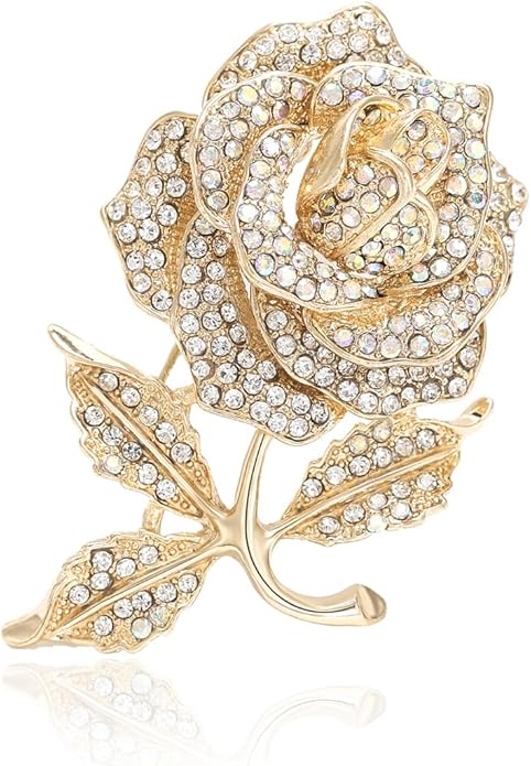 Brooch Pins for Women Girls Fashion Flower Crystal Rhinestone Pearl Jewelry