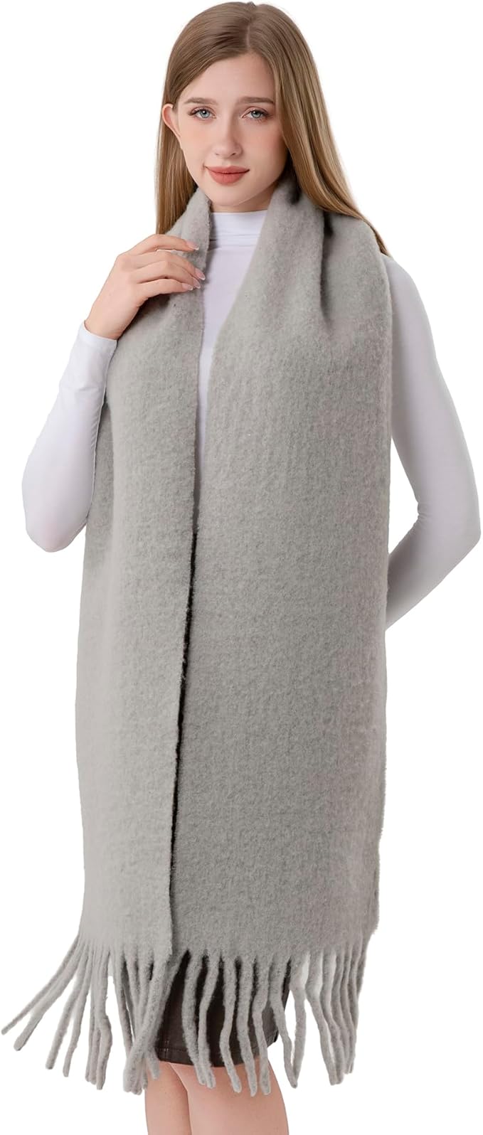 HOPETLA Wool Scarf Wrap With Gift Box for Women Men Gift Idea 93"x12" Large winter Warm Scarf