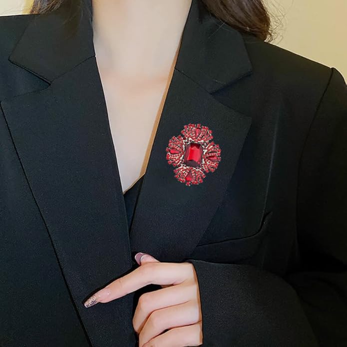 YOQUCOL Vintage Austrian Crystal Rhinestone Flowers Shaped Brooch Pin for Women Girls Lapel Pin for Sweater,Coat Dress Accessories